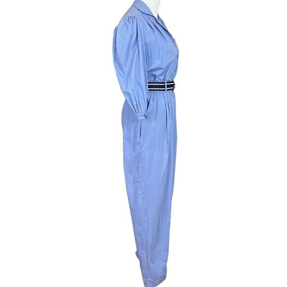 Vintage 90’s Byer Too! Blue Button Down Cotton Blend Jumpsuit S - Picture 3 of 9